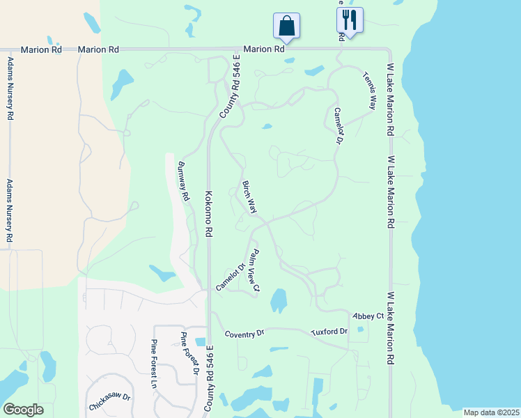 map of restaurants, bars, coffee shops, grocery stores, and more near 3368 Camelot Drive in Haines City