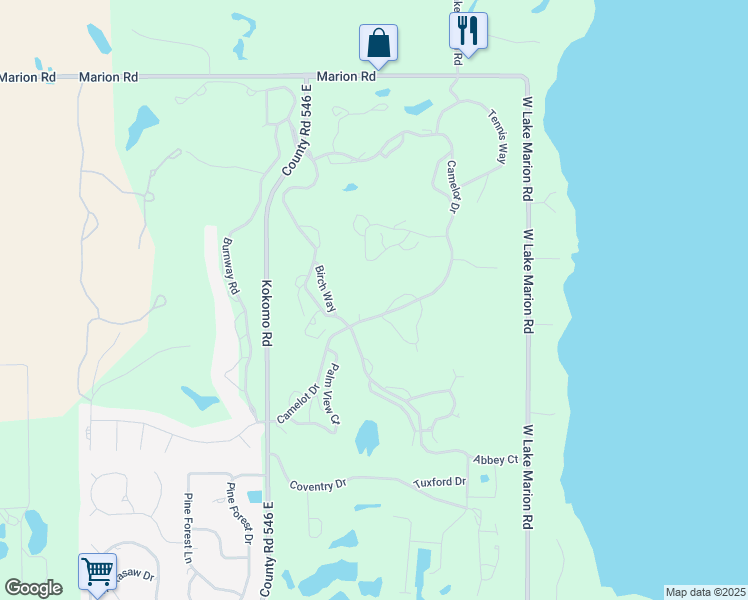map of restaurants, bars, coffee shops, grocery stores, and more near 3279 Olde Camelot Circle in Haines City