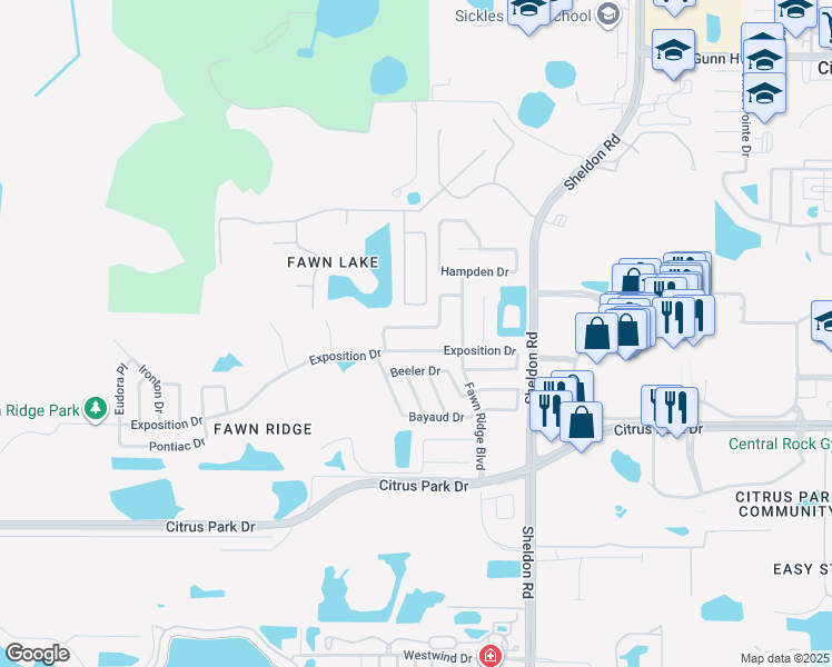 map of restaurants, bars, coffee shops, grocery stores, and more near 8934 Eastman Drive in Tampa
