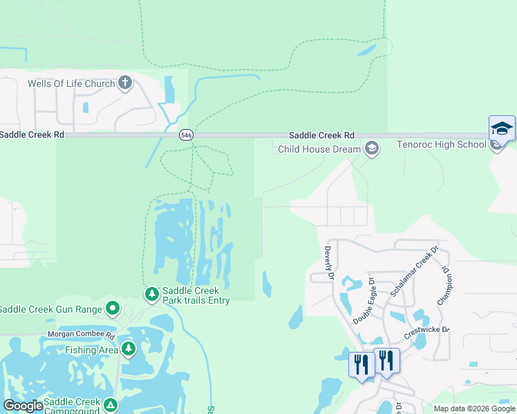 map of restaurants, bars, coffee shops, grocery stores, and more near Unnamed Road in Lakeland
