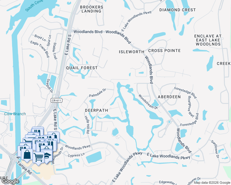 map of restaurants, bars, coffee shops, grocery stores, and more near 510 Hickory Nut Avenue in Oldsmar