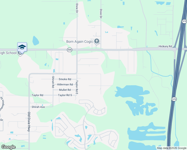 map of restaurants, bars, coffee shops, grocery stores, and more near 2519 Hebb Road in Auburndale