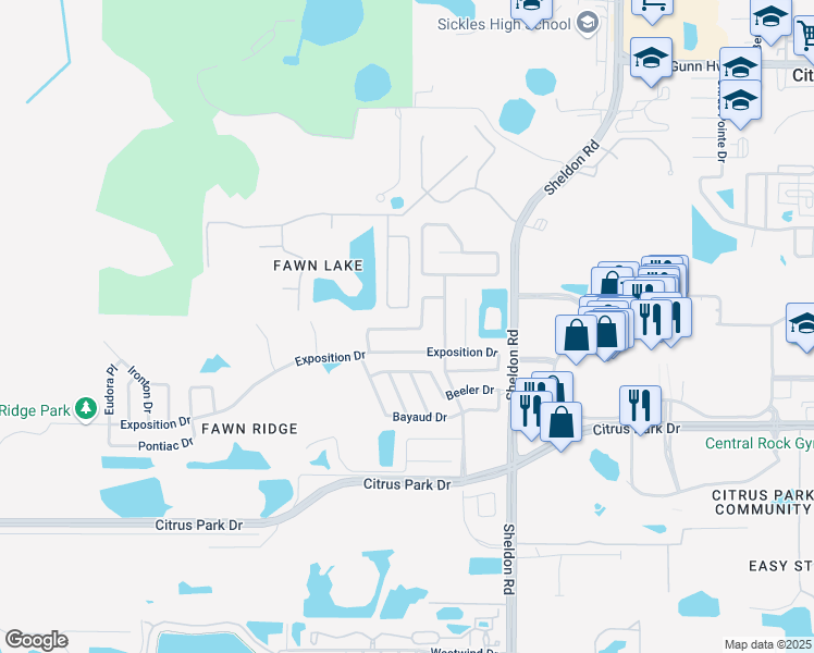 map of restaurants, bars, coffee shops, grocery stores, and more near 8934 Eastman Drive in Tampa