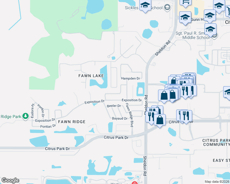 map of restaurants, bars, coffee shops, grocery stores, and more near 8934 Eastman Drive in Tampa