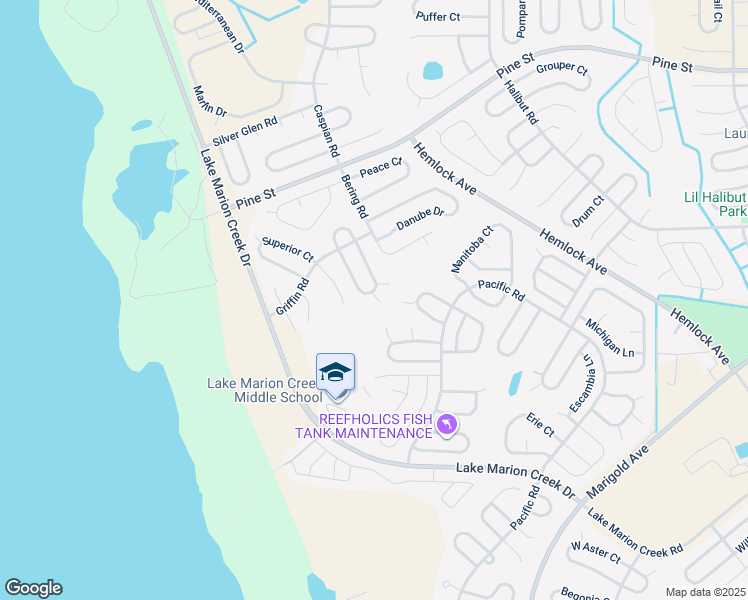 map of restaurants, bars, coffee shops, grocery stores, and more near 1827 Hudson Court in Kissimmee