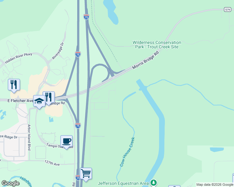 map of restaurants, bars, coffee shops, grocery stores, and more near 12407 Pagoda Place in Temple Terrace