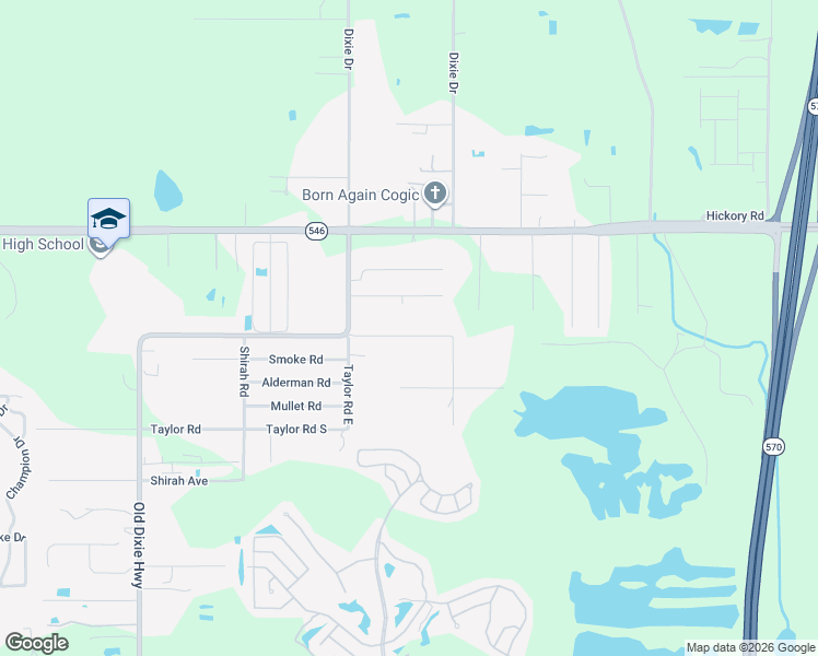 map of restaurants, bars, coffee shops, grocery stores, and more near 2519 Hebb Road in Auburndale