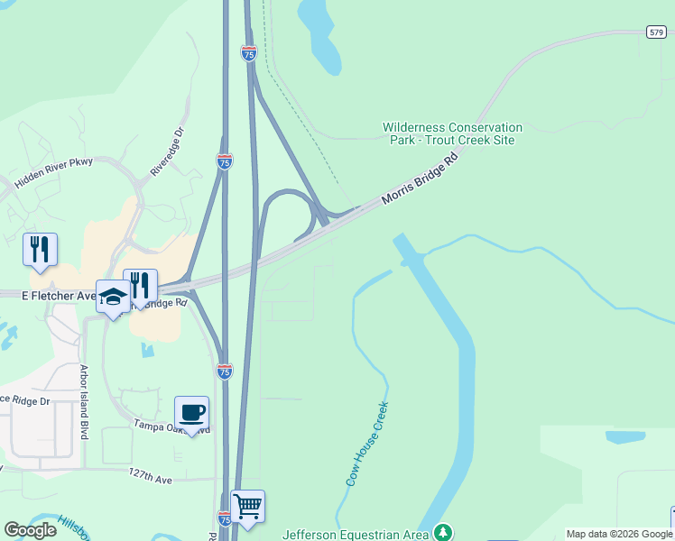 map of restaurants, bars, coffee shops, grocery stores, and more near 12407 Pagoda Place in Temple Terrace