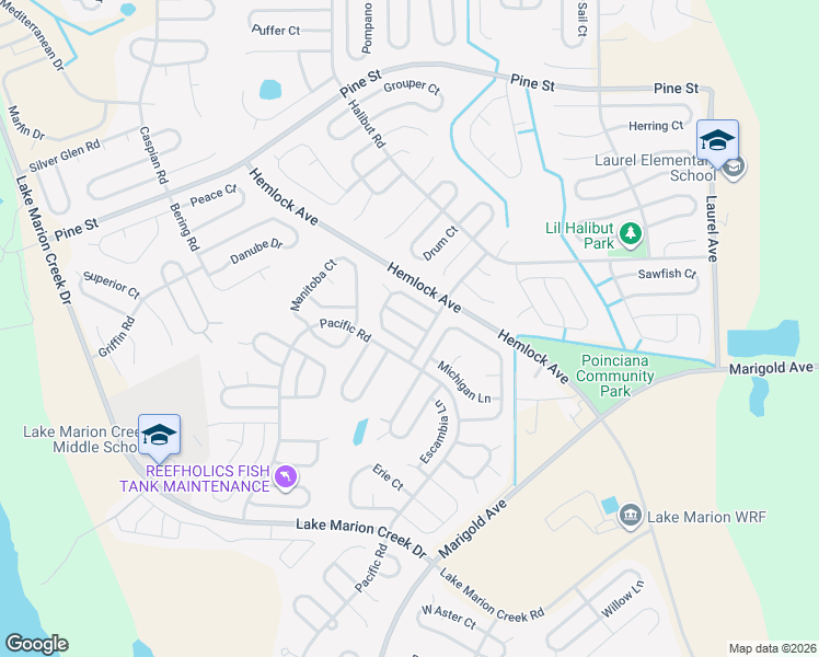 map of restaurants, bars, coffee shops, grocery stores, and more near 1906 Michigan Court in Kissimmee