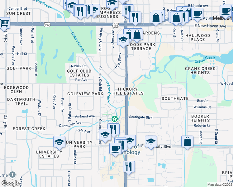 map of restaurants, bars, coffee shops, grocery stores, and more near 20 Vida Way in Melbourne