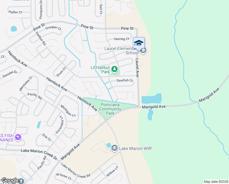 map of restaurants, bars, coffee shops, grocery stores, and more near 1928 Sawfish Drive in Kissimmee