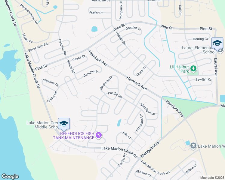 map of restaurants, bars, coffee shops, grocery stores, and more near 403 Manitoba Lane in Kissimmee
