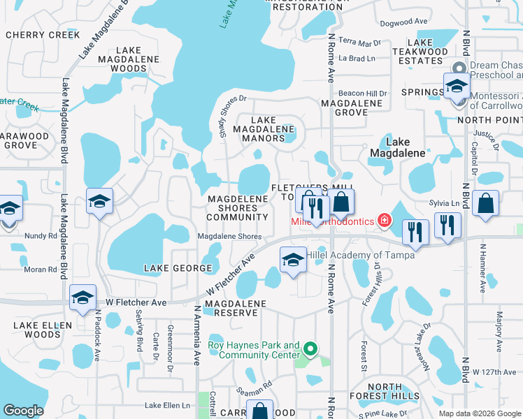 map of restaurants, bars, coffee shops, grocery stores, and more near 2005 Cape Bend Avenue in Tampa