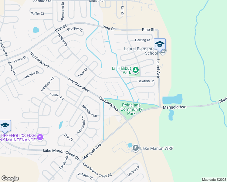 map of restaurants, bars, coffee shops, grocery stores, and more near 1912 Conch Lane in Kissimmee