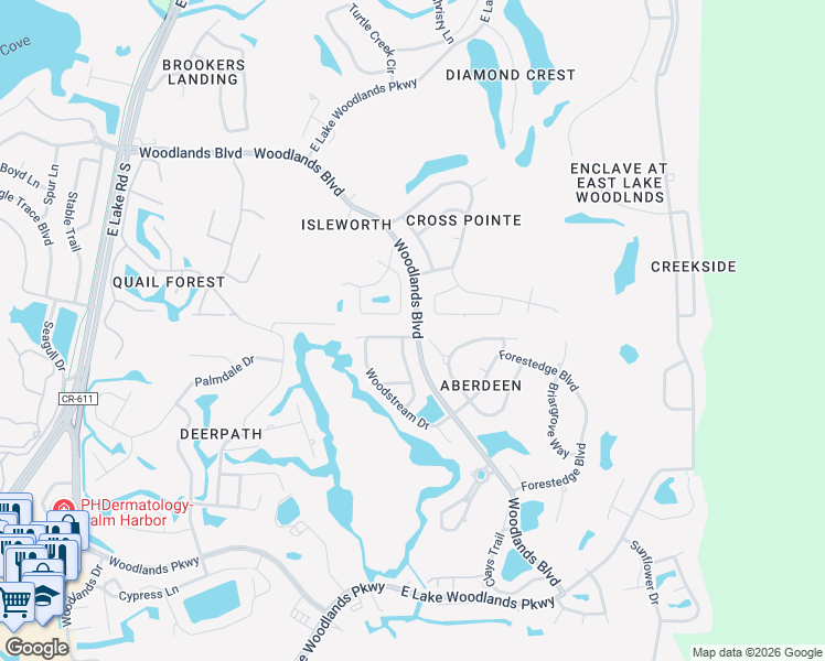 map of restaurants, bars, coffee shops, grocery stores, and more near 4831 Pebble Brook Drive in Oldsmar