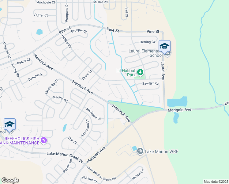map of restaurants, bars, coffee shops, grocery stores, and more near 118 Conch Drive in Poinciana