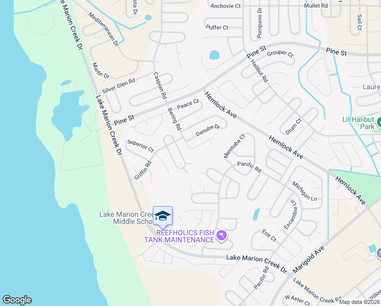 map of restaurants, bars, coffee shops, grocery stores, and more near 1832 Bering Road in Poinciana