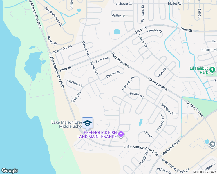 map of restaurants, bars, coffee shops, grocery stores, and more near 1832 Bering Road in Poinciana