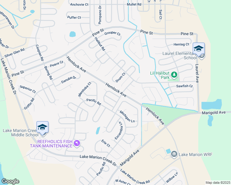 map of restaurants, bars, coffee shops, grocery stores, and more near 1905 Manatee Court in Poinciana