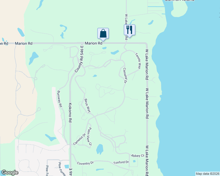 map of restaurants, bars, coffee shops, grocery stores, and more near 3212 Camelot Circle in Haines City
