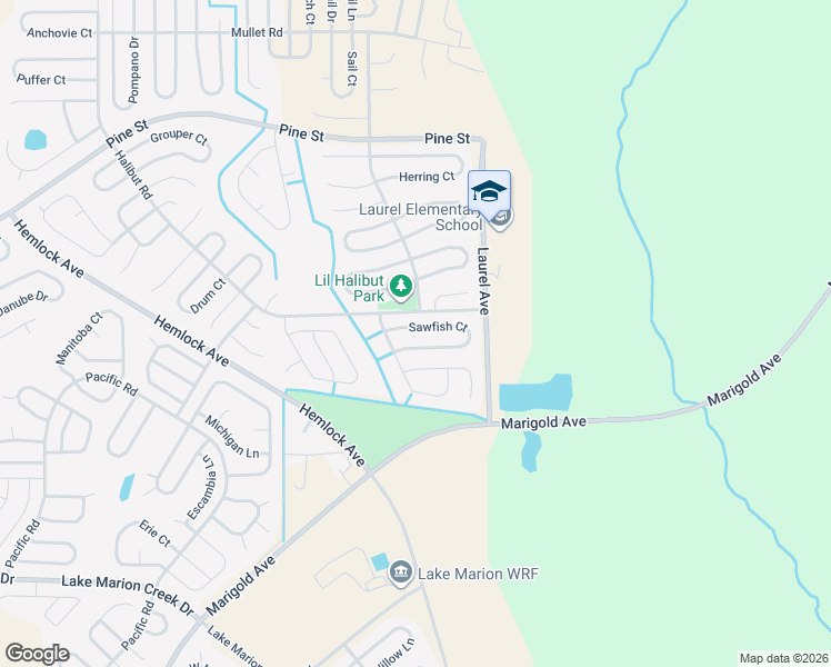 map of restaurants, bars, coffee shops, grocery stores, and more near 13 Sawfish Court in Poinciana