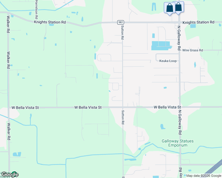 map of restaurants, bars, coffee shops, grocery stores, and more near 2110 Sutton Road in Lakeland