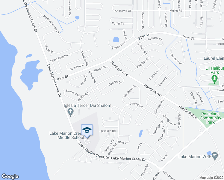 map of restaurants, bars, coffee shops, grocery stores, and more near 413 Danube Way in Kissimmee