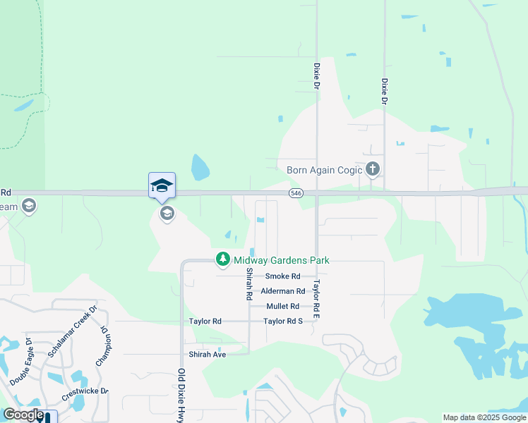 map of restaurants, bars, coffee shops, grocery stores, and more near 13 Tower Manor Drive in Auburndale