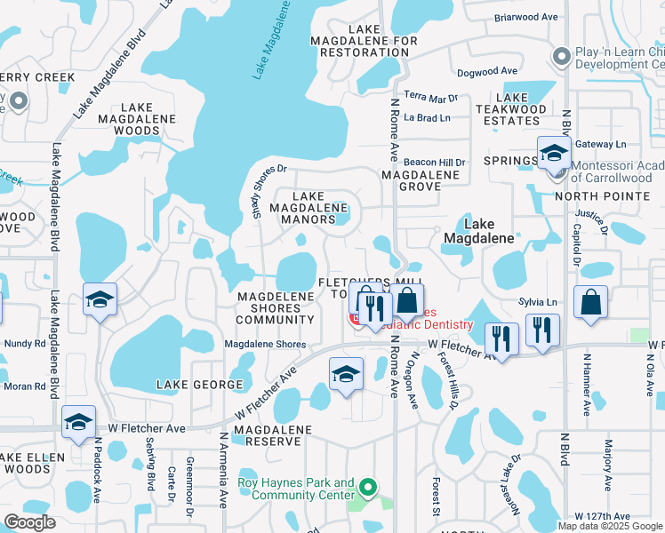 map of restaurants, bars, coffee shops, grocery stores, and more near 1804 Cape Bend Avenue in Tampa