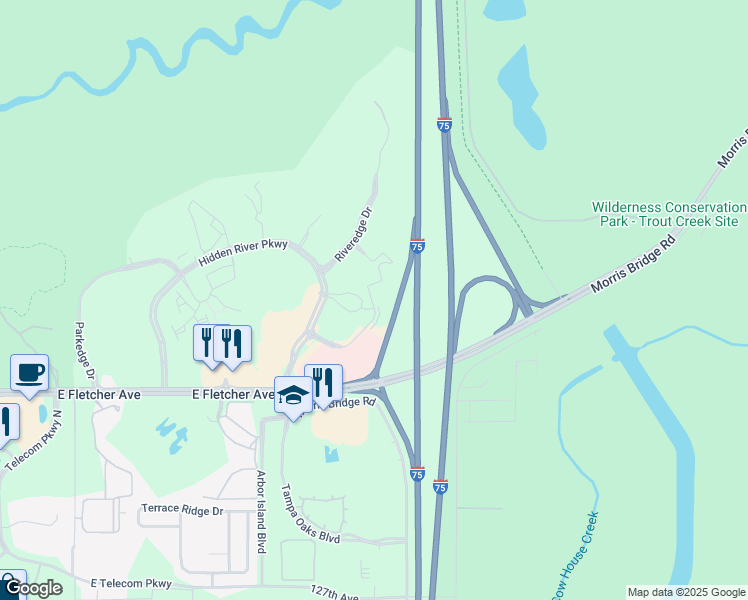 map of restaurants, bars, coffee shops, grocery stores, and more near 8800 Grand Oak Cir in Tampa