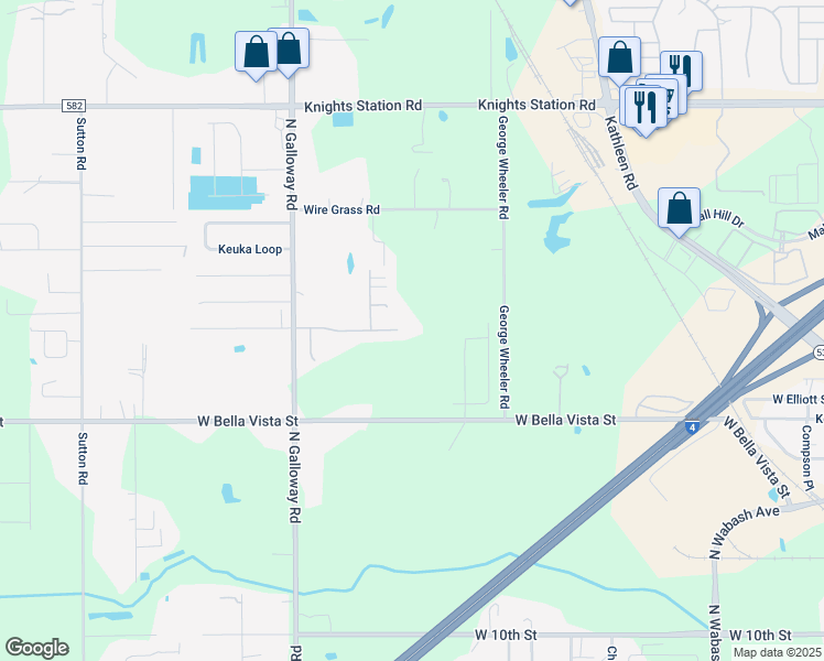 map of restaurants, bars, coffee shops, grocery stores, and more near 2850 Creeks Crossing Boulevard in Lakeland
