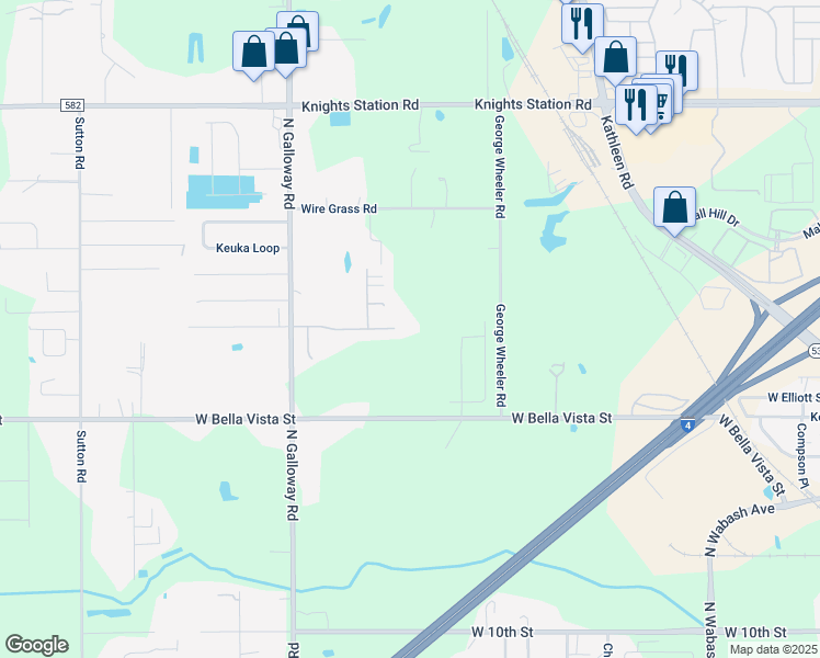 map of restaurants, bars, coffee shops, grocery stores, and more near 2850 Creeks Crossing Boulevard in Lakeland