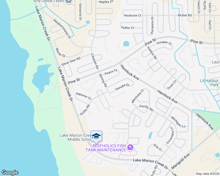 map of restaurants, bars, coffee shops, grocery stores, and more near 1818 Bering Road in Poinciana