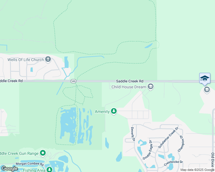 map of restaurants, bars, coffee shops, grocery stores, and more near 4322 Saddle Creek Road in Lakeland
