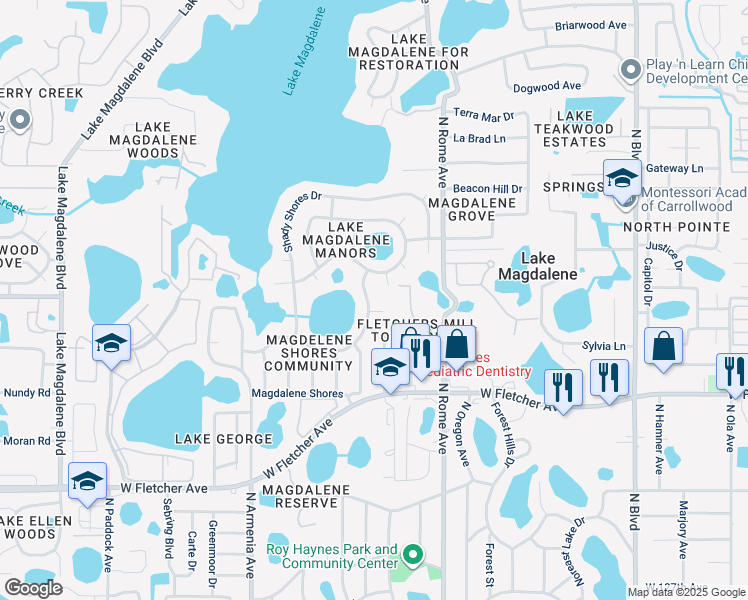 map of restaurants, bars, coffee shops, grocery stores, and more near 1804 Cape Bend Avenue in Tampa