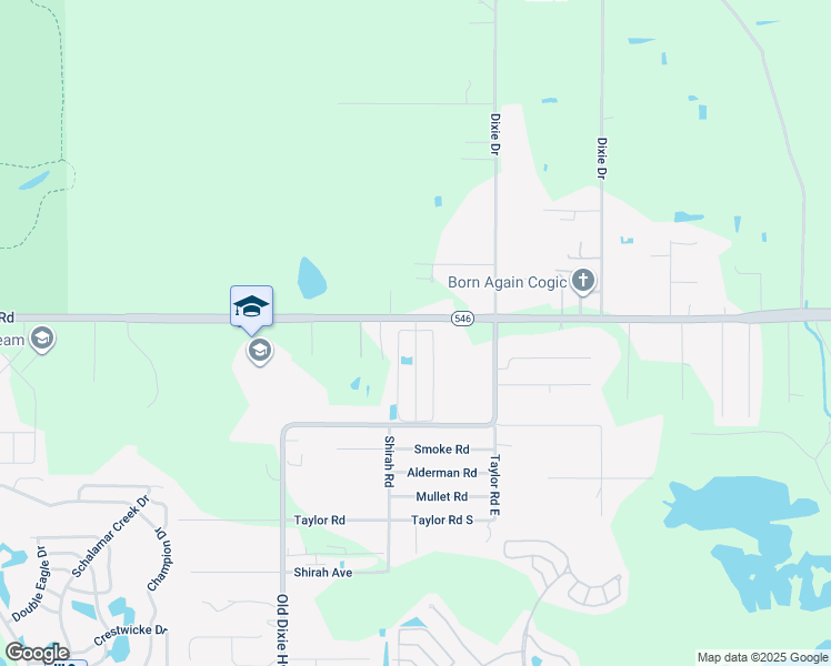 map of restaurants, bars, coffee shops, grocery stores, and more near 13 Tower Manor Drive in Auburndale