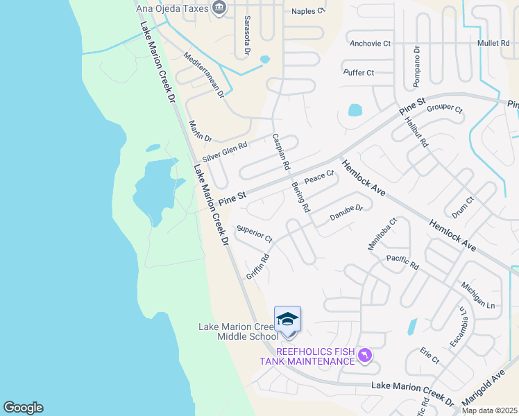 map of restaurants, bars, coffee shops, grocery stores, and more near 531 Peace Drive in Kissimmee