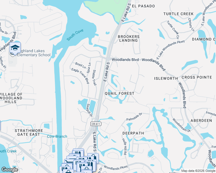 map of restaurants, bars, coffee shops, grocery stores, and more near 1771 Eagle Ridge Boulevard in Palm Harbor