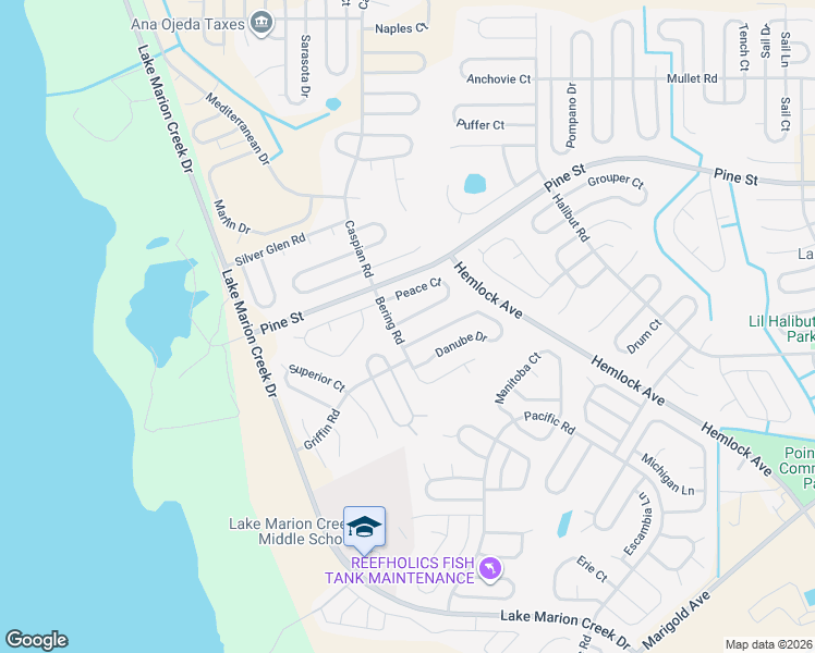 map of restaurants, bars, coffee shops, grocery stores, and more near 448 Peace Court in Poinciana