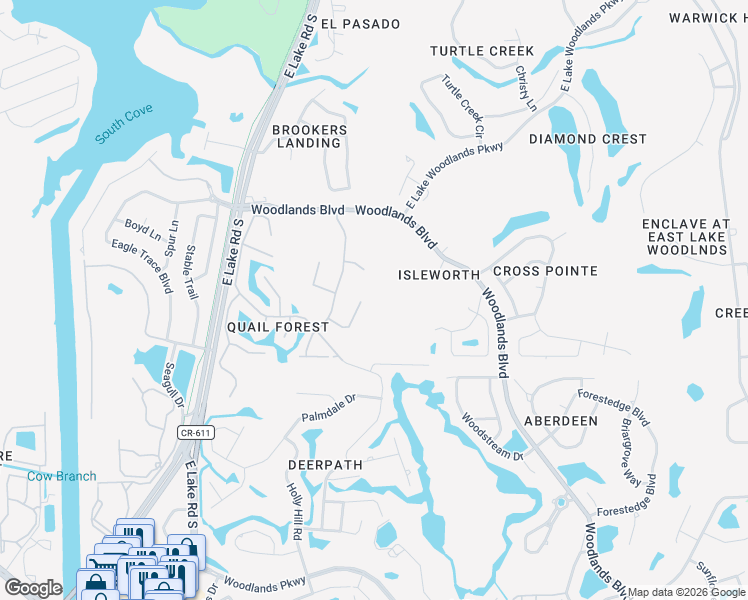 map of restaurants, bars, coffee shops, grocery stores, and more near 90 Woodglen Court in Oldsmar