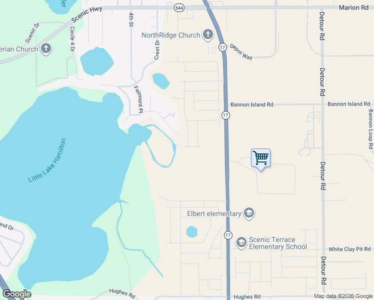 map of restaurants, bars, coffee shops, grocery stores, and more near 3065 Landings Court in Haines City