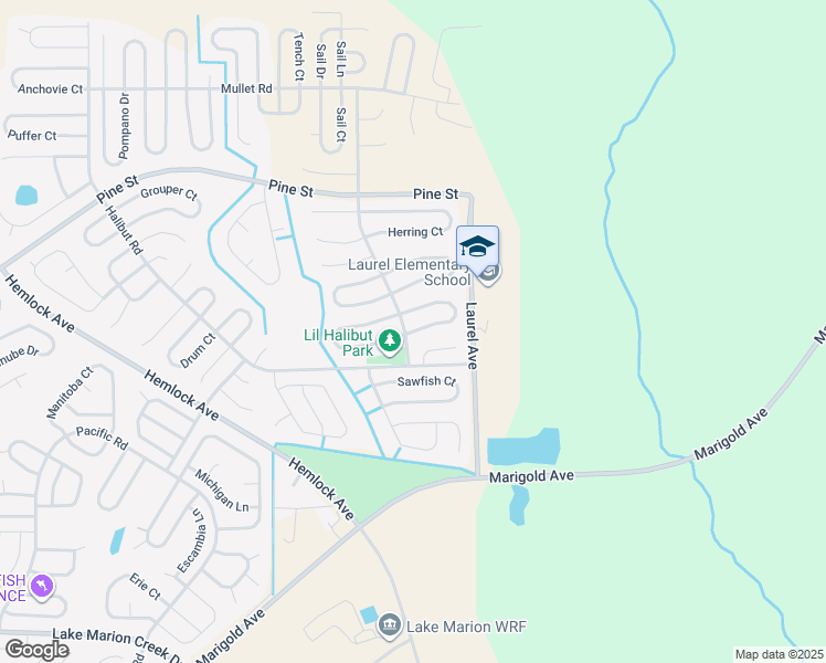 map of restaurants, bars, coffee shops, grocery stores, and more near 42 Flatfish Drive in Kissimmee