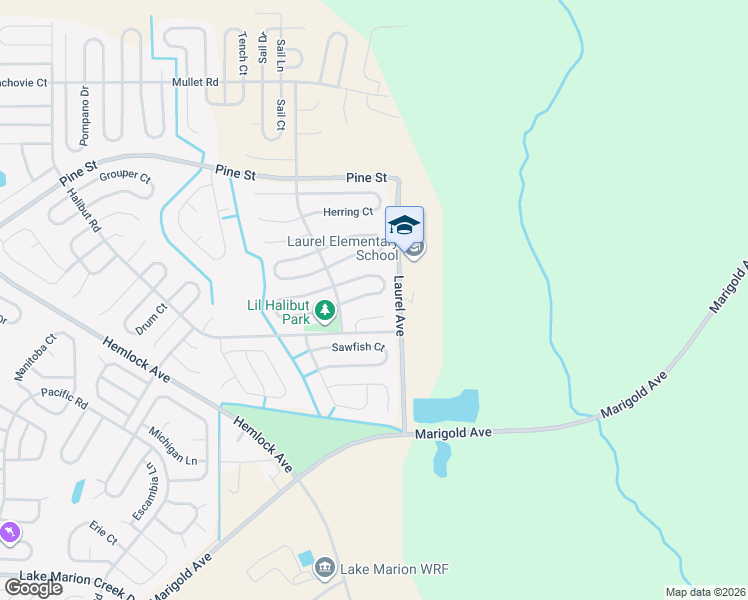 map of restaurants, bars, coffee shops, grocery stores, and more near 29 Flatfish Drive in Poinciana