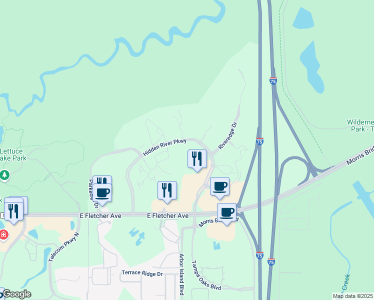 map of restaurants, bars, coffee shops, grocery stores, and more near in Tampa