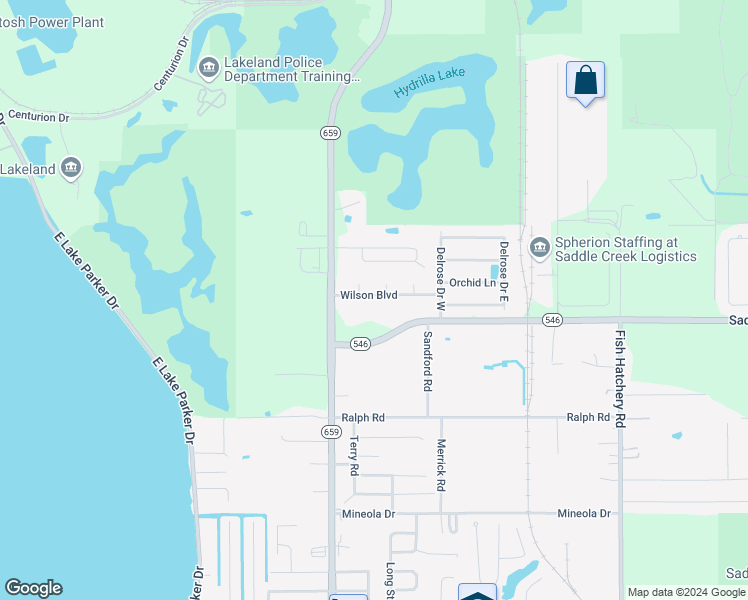 map of restaurants, bars, coffee shops, grocery stores, and more near 2681 Wilson Boulevard in Lakeland