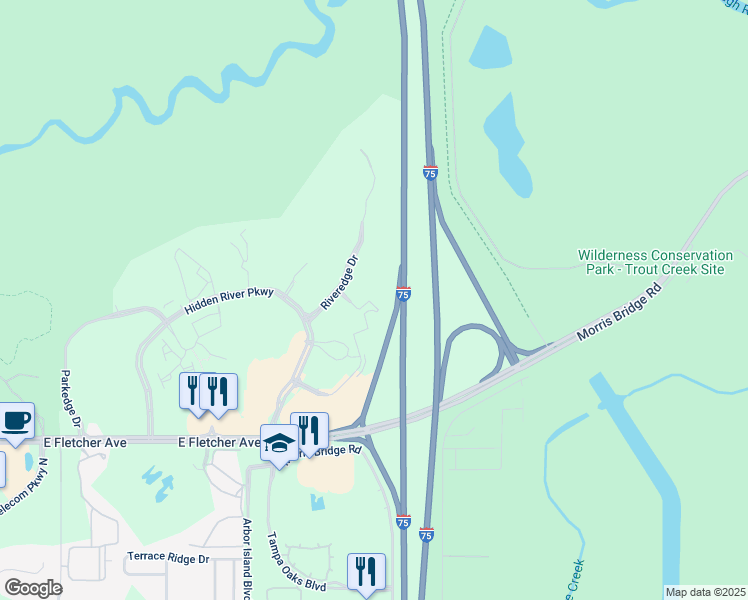map of restaurants, bars, coffee shops, grocery stores, and more near 9099 Laurel Haven Way in Tampa