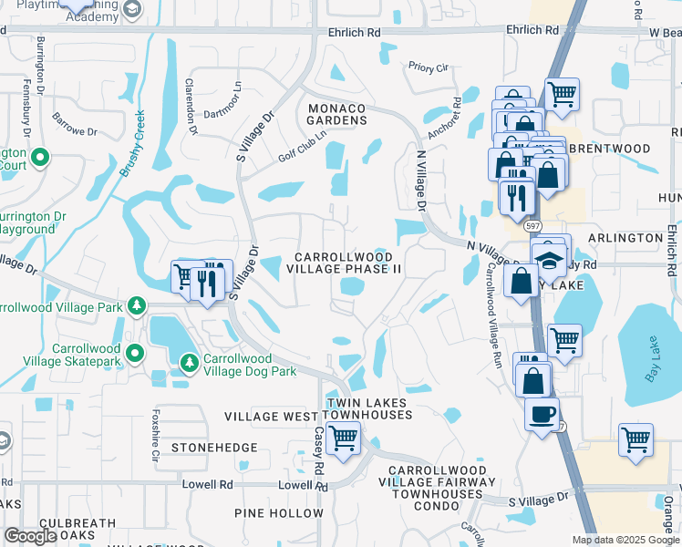 map of restaurants, bars, coffee shops, grocery stores, and more near 13924 Clubhouse Circle in Tampa