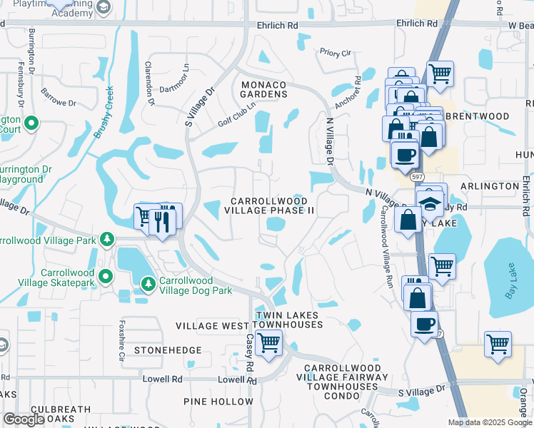 map of restaurants, bars, coffee shops, grocery stores, and more near 13924 Clubhouse Circle in Tampa