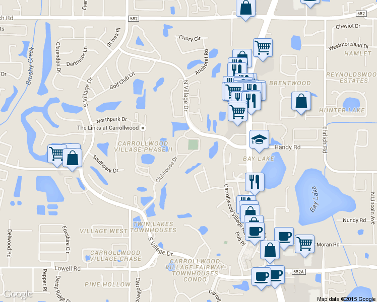 map of restaurants, bars, coffee shops, grocery stores, and more near 4031 Courtside Way in Tampa