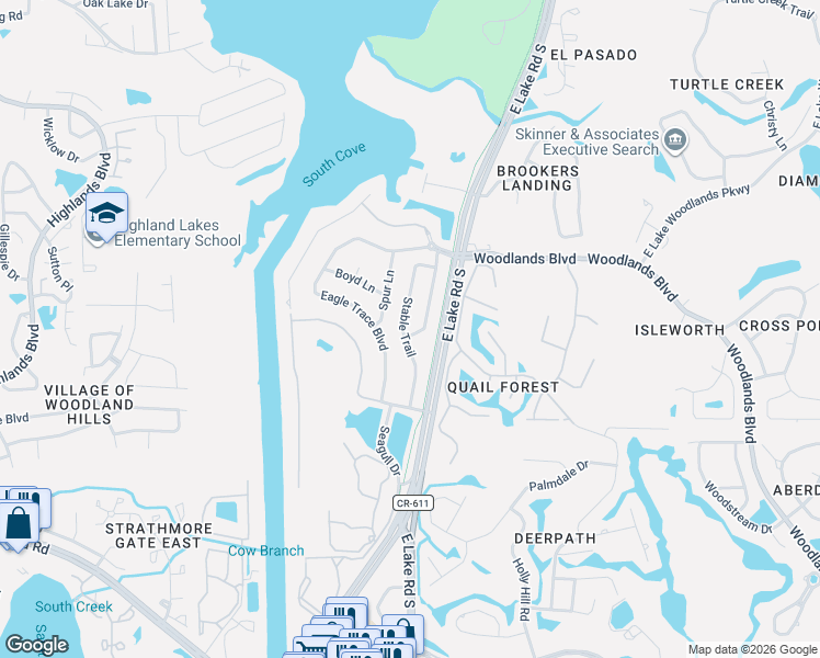 map of restaurants, bars, coffee shops, grocery stores, and more near 1742 Stable Trail in Palm Harbor